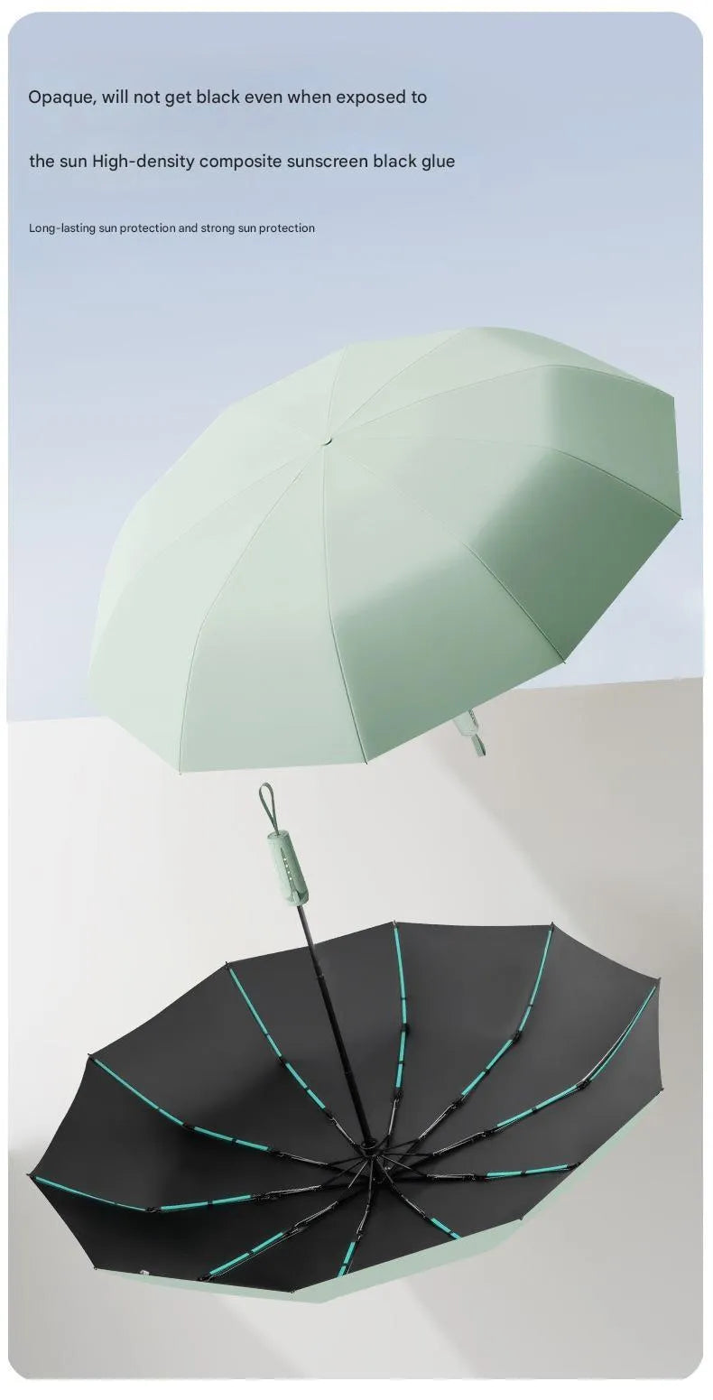 Automatic folding umbrella with oversized canopy in multiple colour options