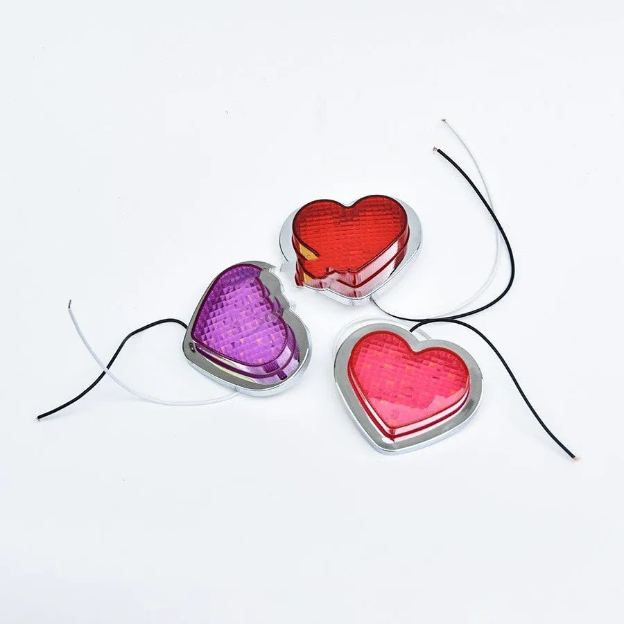 Heart-shaped 12V LED car sidelight for fender mounting in choice of colours