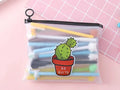 Marvel 20-pack 0.5mm black pens with cactus designs in 21x17cm plastic case