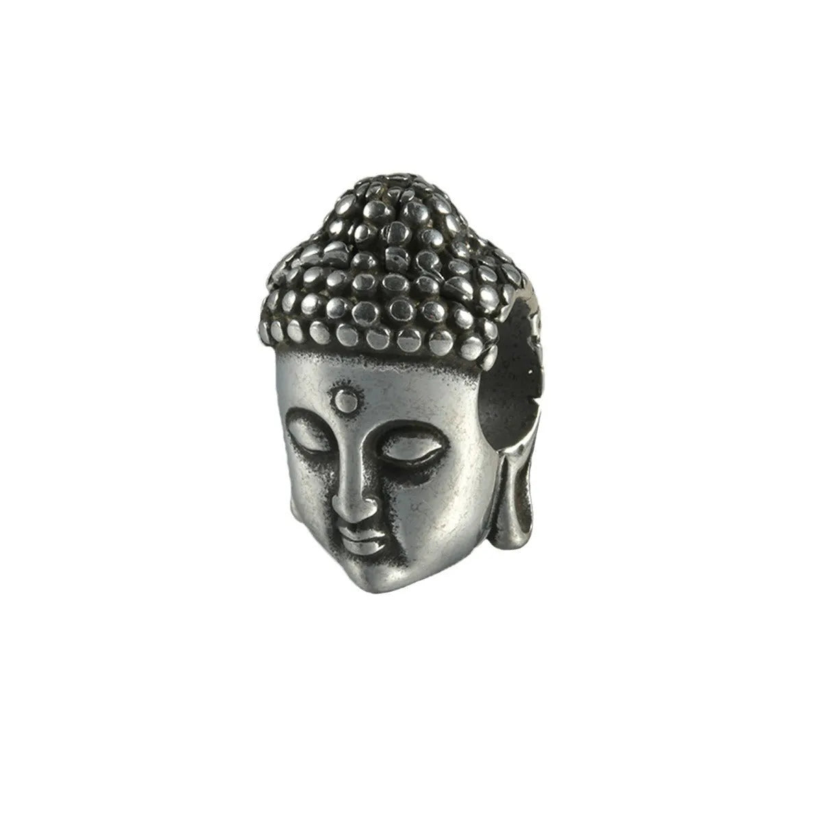 Personalised stainless steel hollow skull Buddha earrings with electroplated finish in geometric design