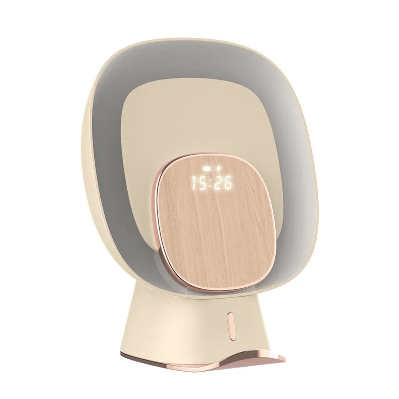 Wireless rechargeable mosquito killer lamp with ABS shell, clock, ambience light, and phone charging, 16.9 x 11.1 x 20.5 cm
