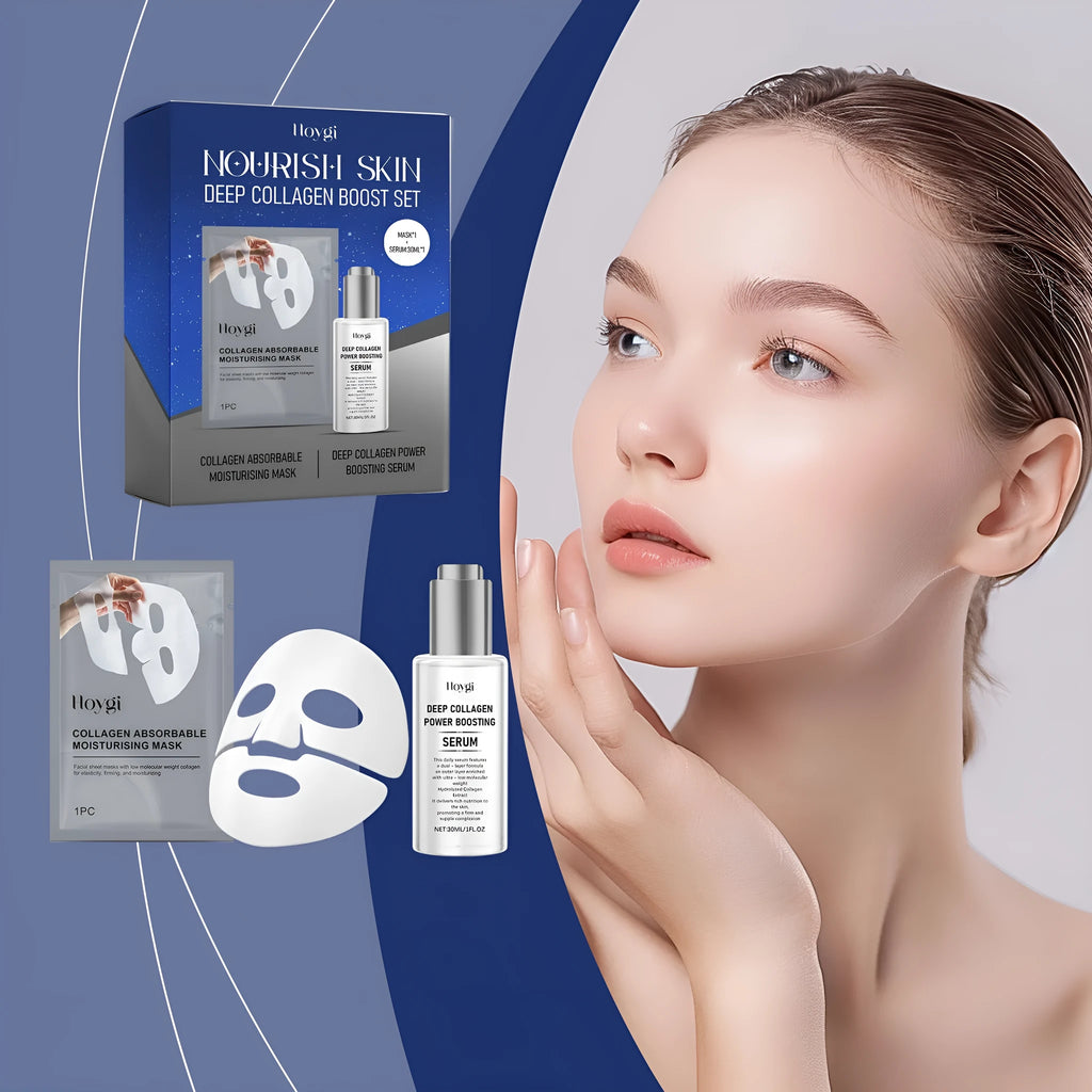 Collagen moisturising face mask and 30ml essence bottle set for skincare