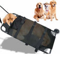 Large black foldable aluminium pet stretcher for emergency dog transport and veterinary use