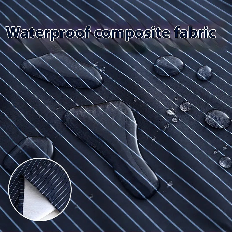 Waterproof kitchen apron in black colour, made from polyester with free-size design