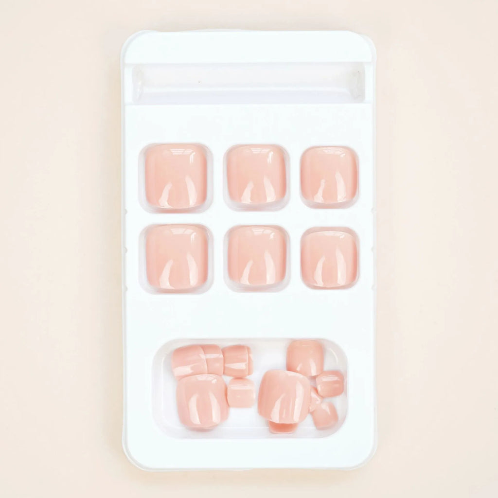 Fashion Personality toe nail stickers in skin colour with glue adhesive for easy application