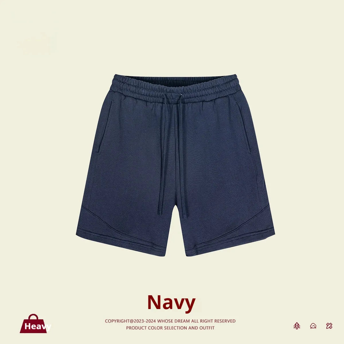 Children's loose fit cotton sports shorts in solid colours on a size chart