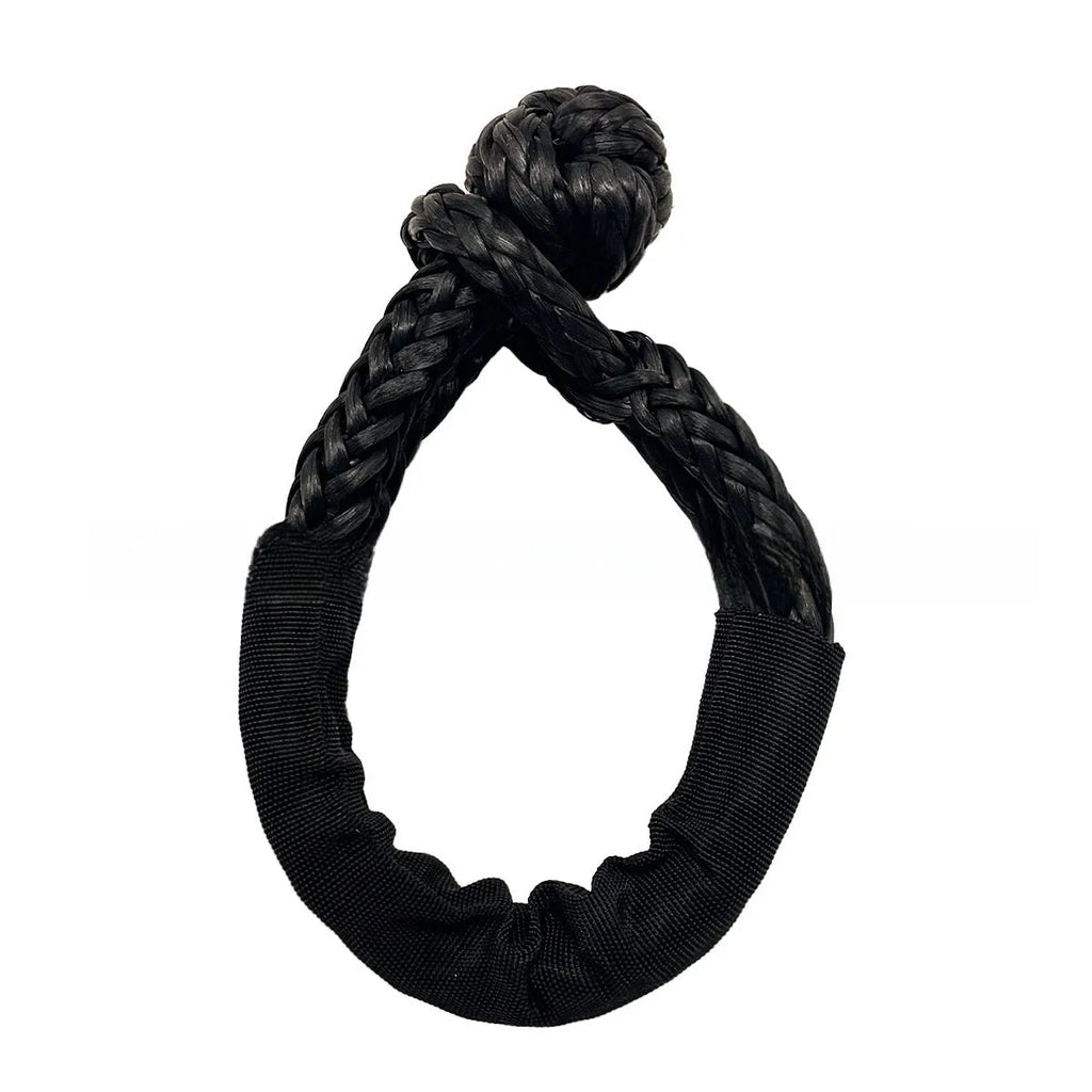 Polymer soft shackle trailer rope for vehicle recovery, shown in a colour option, with 12mm diameter and 17-tonne load rating.