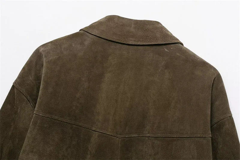 Women's PU jacket coat in medium thickness with Japanese Korean casual style, regular fit, sizes XS to L