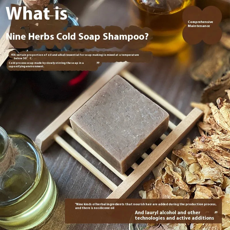 72g silicone-free nine grass shampoo soap bar produced using cold process method
