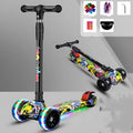 Children's three-wheel scooter with PP and inner steel plate, for ages 2-12, in black or pink