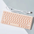 USB wired mini keyboard measuring 280x125mm with 1.3m cable in black, white, pink or blue colour options