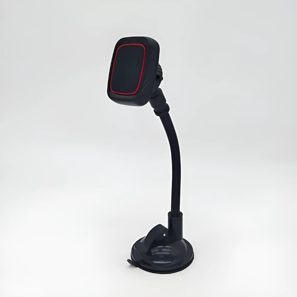 Hose black car air vent phone holder with long brush mount on vehicle vent.