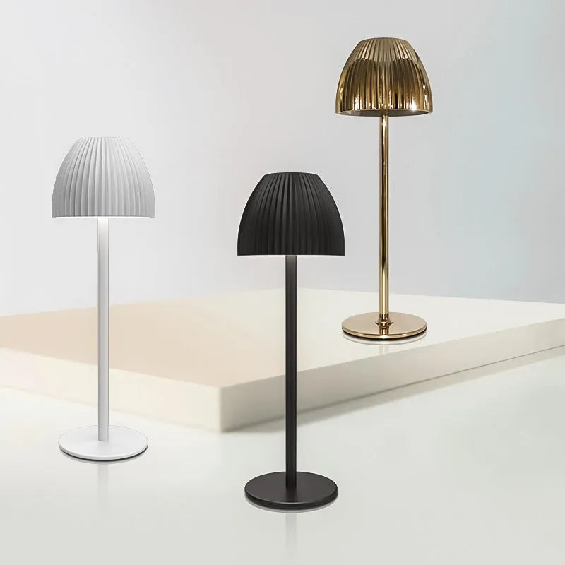 Ins pattern dimming small night lamp in thin round bottom black or white with 1800mAh battery and USB cable
