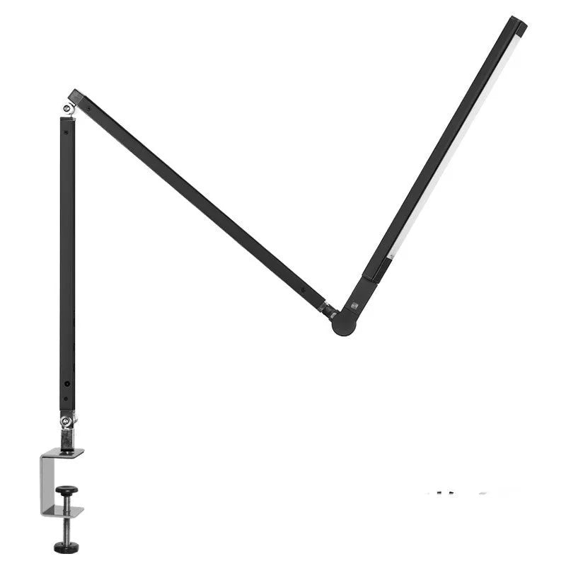 Clip-type LED desk lamp with remote control mounted on desk edge