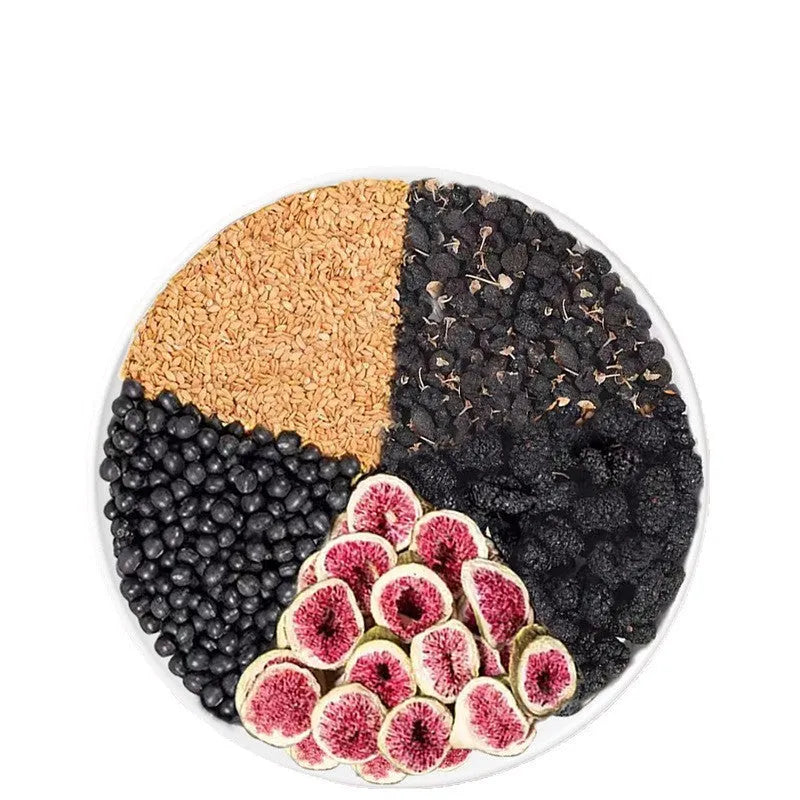 Black wolfberry flaxseed fig mulberry tea packs with free drinking cup