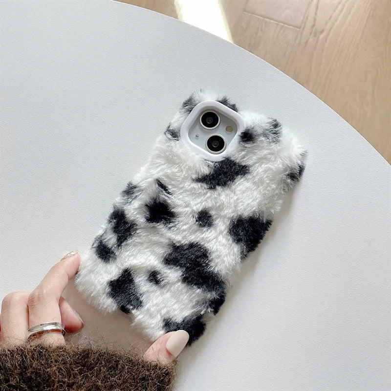 Black and white cow pattern TPU phone case, back cover type for selected iPhone models