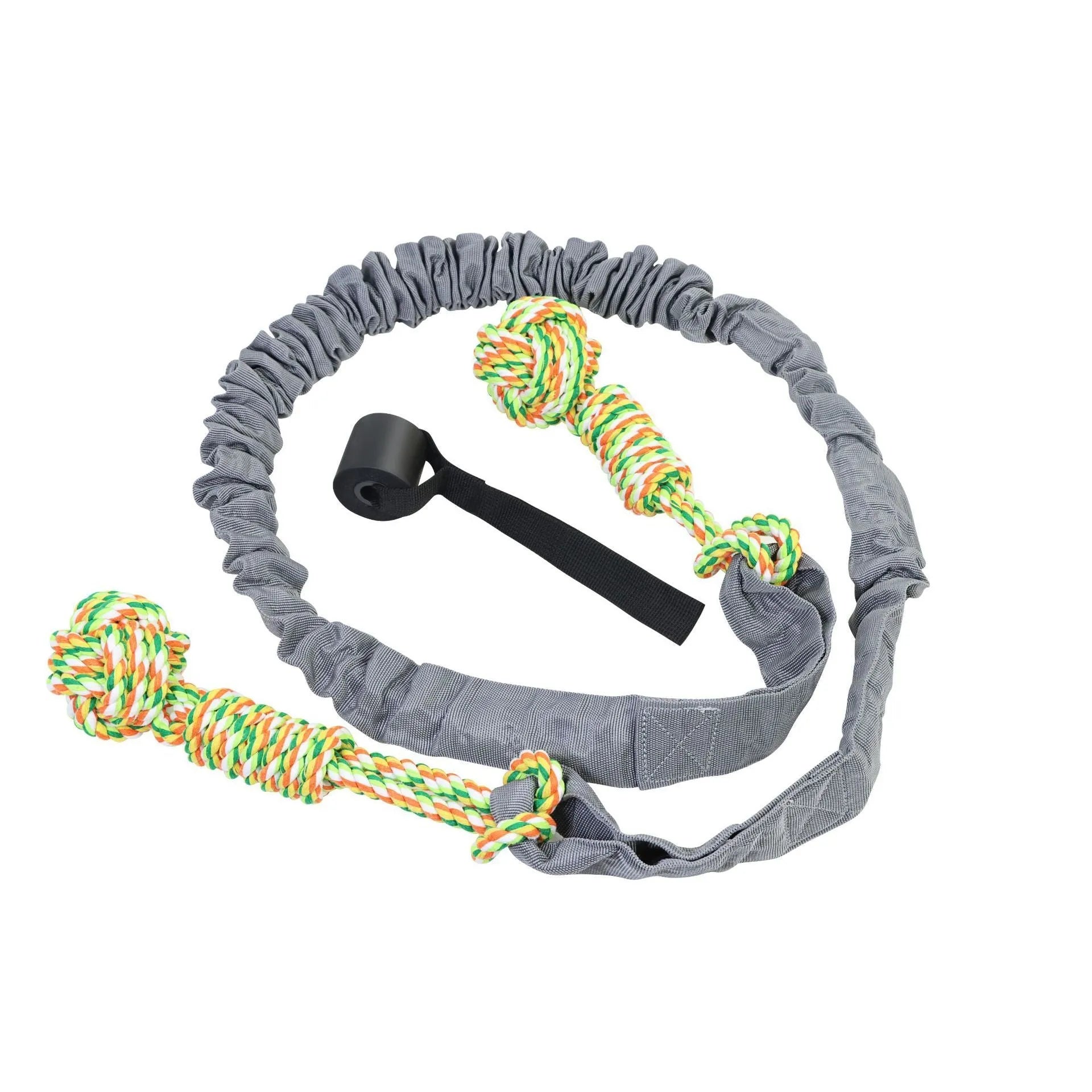 45cm cotton tug of war rope for dogs in black, grey, and red colour options