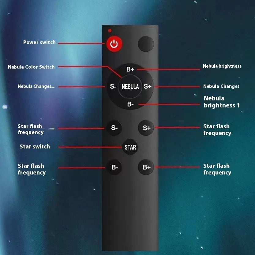 Space capsule USB projection lamp in Space White colour with remote control creating Galaxy starry atmosphere lighting