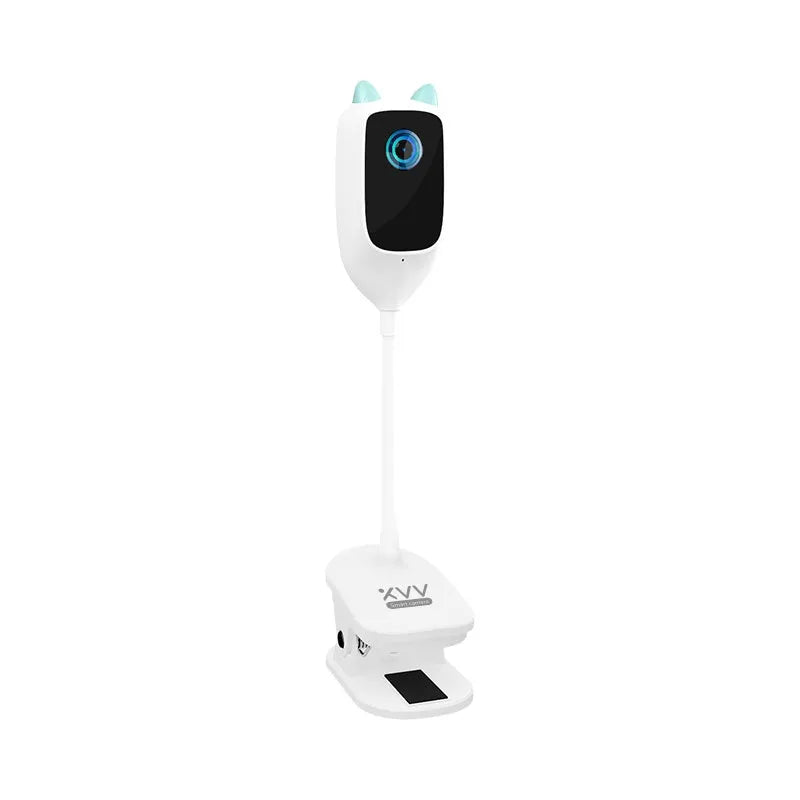 White transparent xiaovv smart baby monitor with 1080p HD infrared night vision and 150-degree ultra wide angle, frosted ABS shell