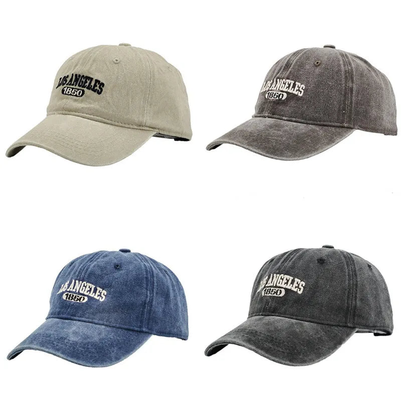 Retro personalised embroidered peaked cap showing adjustable strap and conical crown structure in beige colour