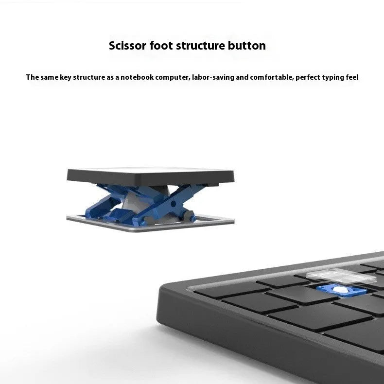 Black and gray hardcover wireless Bluetooth keyboard with leather sheath stand for iPad and mobile phones