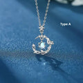 Women's adjustable tree and bird pendant necklace with geometric alloy design in blue eucalyptus colour