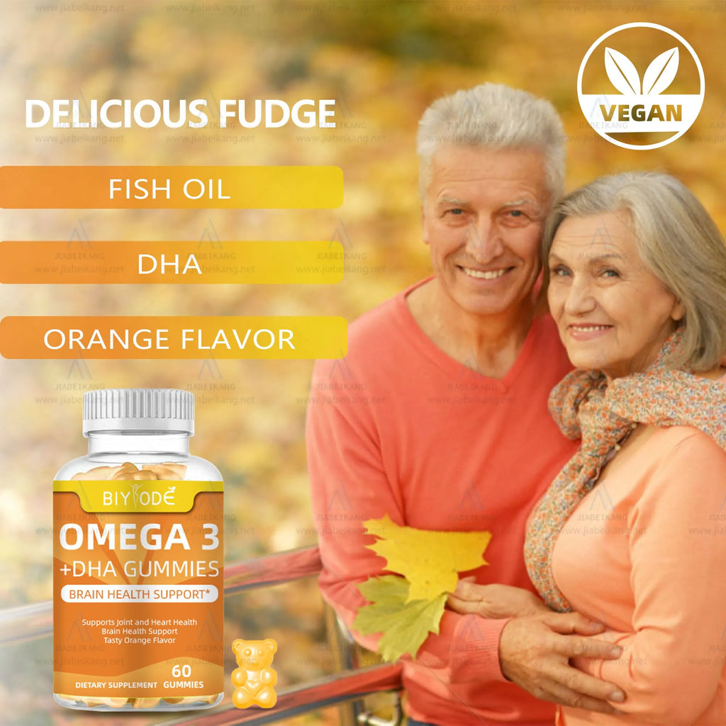 DHA algae oil gummies for kids, plant-based DHA formula, bottle of 60 or 90 gummies