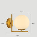 Glass wall lamp with modern simple design in copper colour for bedroom or hotel lighting