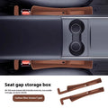 Pair of TPE car seat gap storage boxes, 39.5x5.9x8.5cm, in black, red, beige, or dark brown