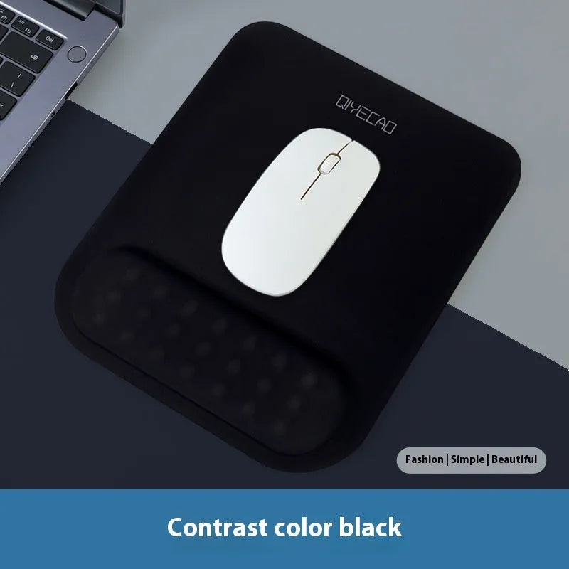 Ergonomic mouse pad with gel wrist support in mint green colour, showing 240x220mm work surface