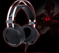 Black computer gaming headset with 2-metre cable and 3.5mm audio interface