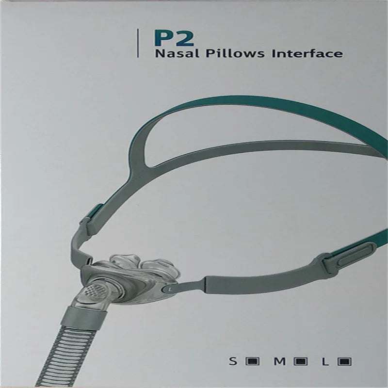 Ventilator nasal pillow mask accessory kit showing plastic nose pad, silicone cushion and thickened headband