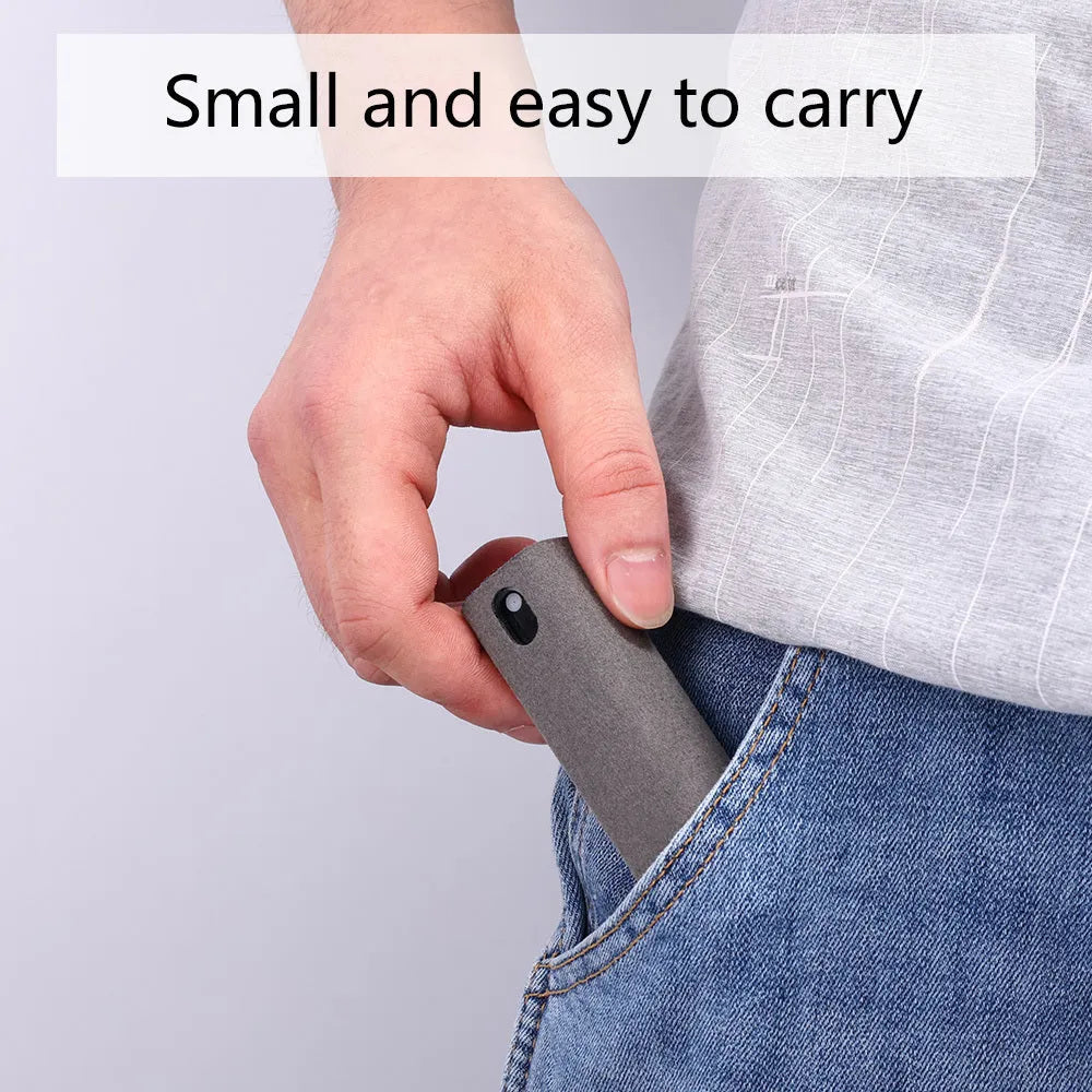 Portable screen cleaner kit with spray bottle and microfiber wipe for electronic displays
