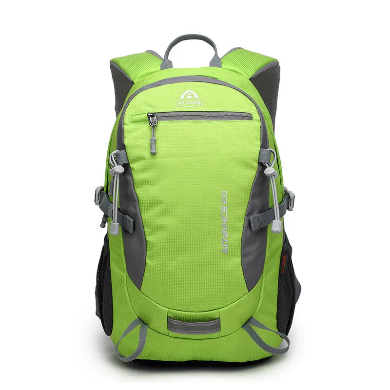 20 litre backpack in black, blue, green, orange, red, rose red, or turquoise colour with front pocket
