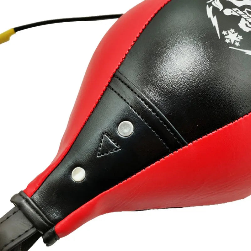 Black and red diamond pattern inflatable boxing speed ball with inflation needle