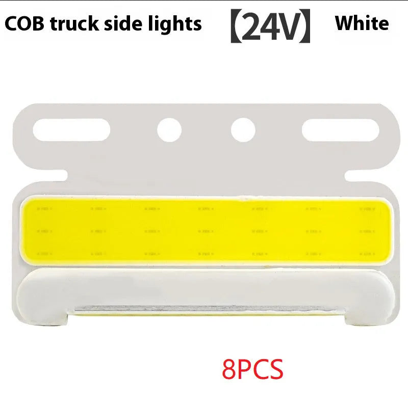 Aluminium alloy COB LED truck side light showing waterproof housing and super bright illumination