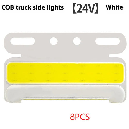 Aluminium alloy COB LED truck side light showing waterproof housing and super bright illumination