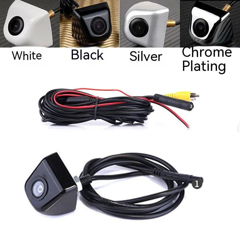 Screw plug-in HD car night vision waterproof rearview camera with metal shell in black finish
