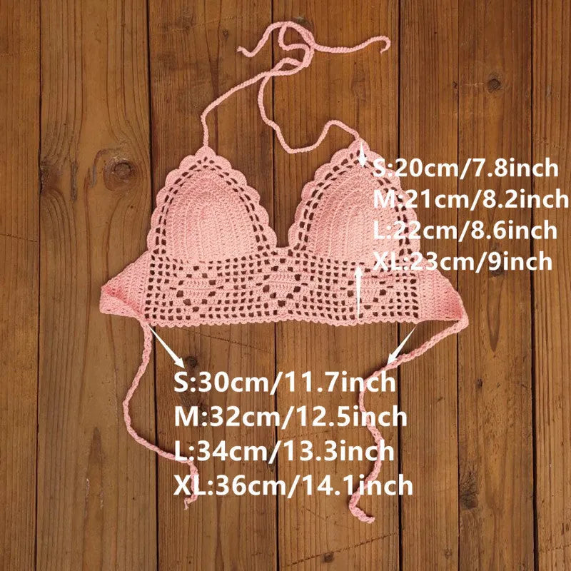 Women's backless acrylic bikini top for swimming and running, shown in one of twelve available colours.