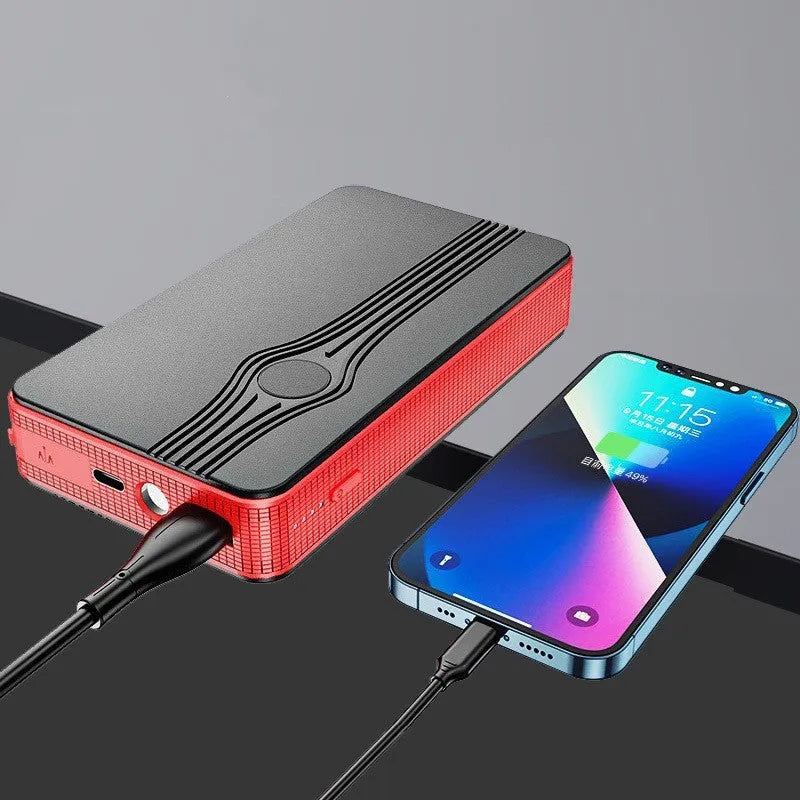 Red K4-E automobile emergency starting power supply measuring 139x79x25mm with 6000mAh capacity for vehicle jump-starts