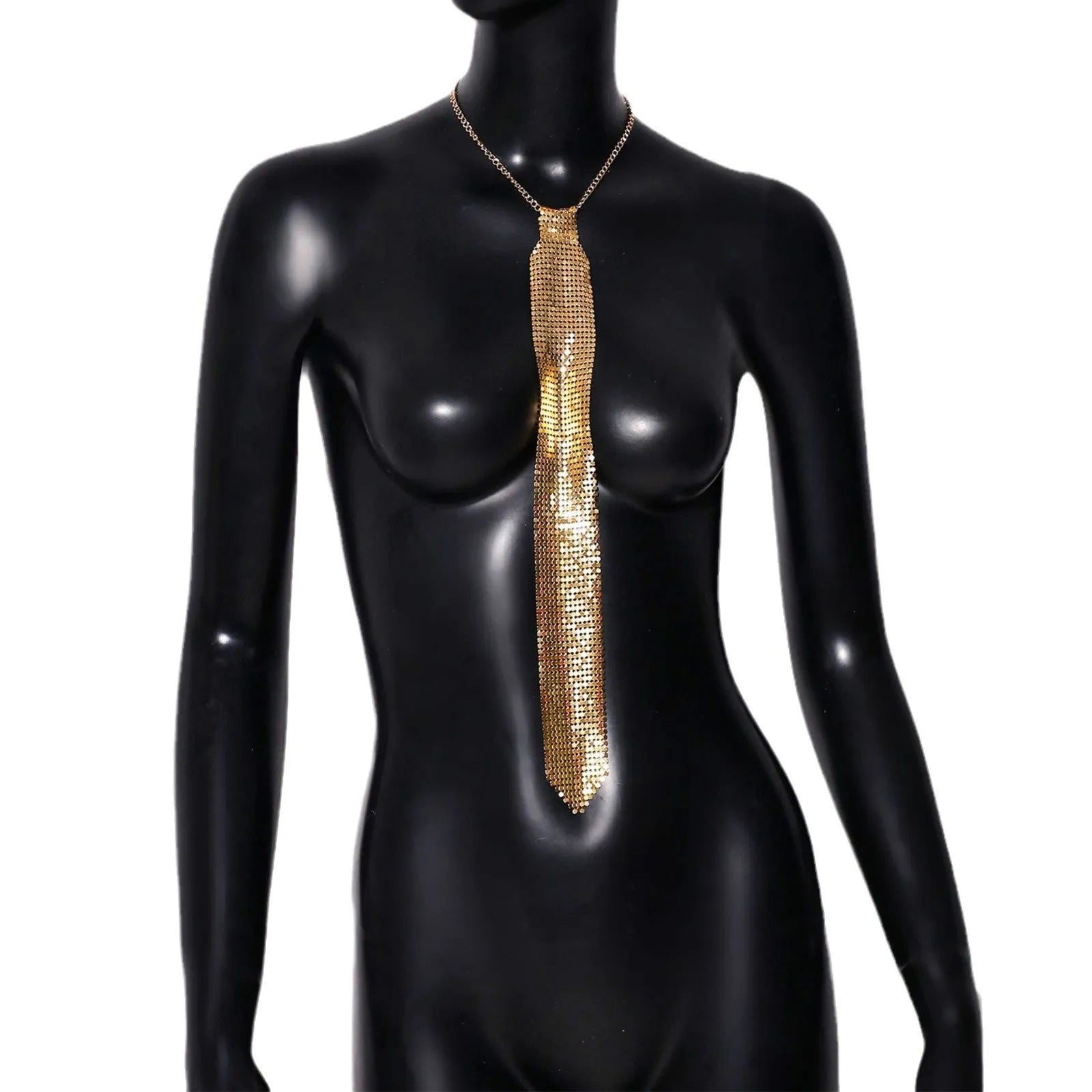 Arrow-shaped metal sequin bow tie in silver colour for adult festival wear.