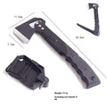 Multi-functional stainless steel survival axe with ABS plastic handle measuring 40 cm long