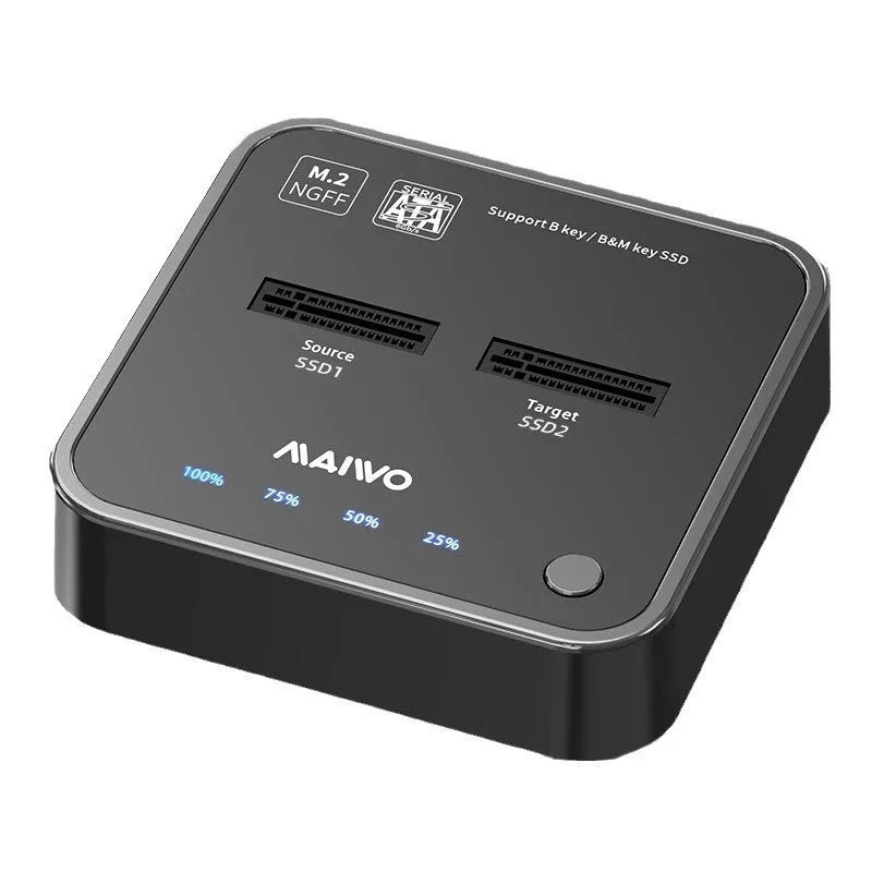 MAIWO K3016 M2 solid state hard disk dock with cables and adapter for SATA and NVMe drive cloning