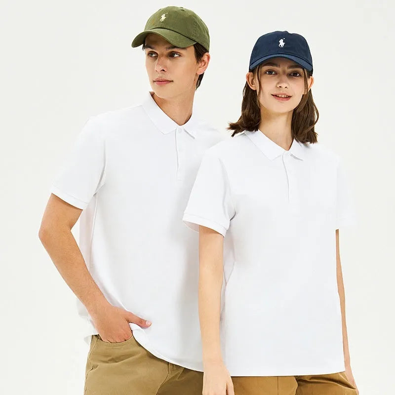 7A Antibacterial Business Lapel Polo Shirt Short Sleeve in Black, White, and Navy Blue