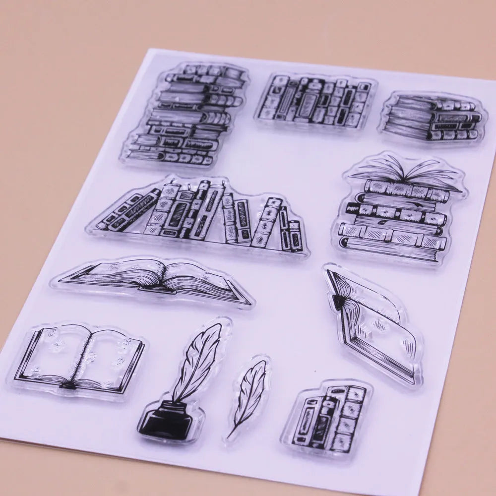 Transparent silicone stamp measuring 11x16cm with seal pattern for handmade greeting cards