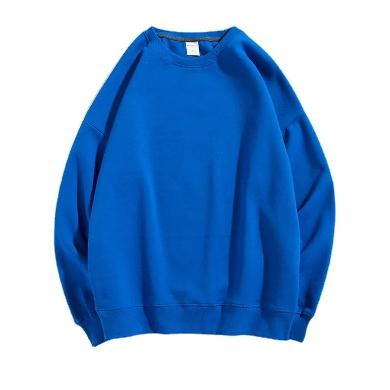 Cotton off-shoulder sweater in loose fit with round neck and long sleeves, available in multiple colours
