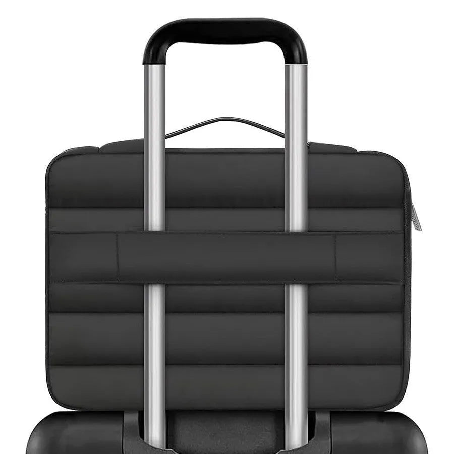 Velvet laptop storage bag with cotton down shrink compartment in black, pink, light brown or sand colour