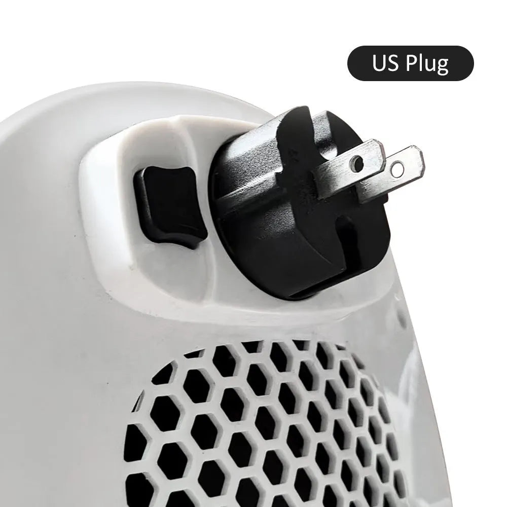 White ceramic electric heater with remote control showing 15-32 heat settings and 600W power rating