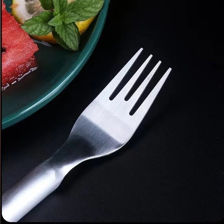 Stainless steel watermelon slicer cutter fork with 26cm handle for creating even watermelon cubes