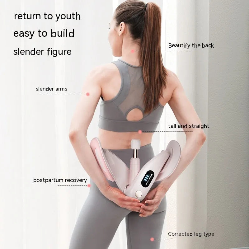 Grey pelvic floor muscle trainer with counter display for tracking exercise contractions